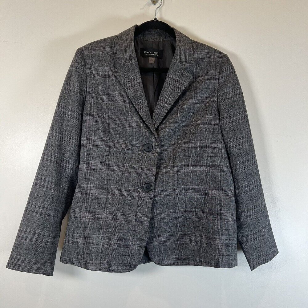 Black Label Gray Plaid Women's Blazer
